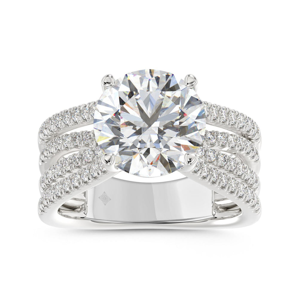 14K WHITE GOLD 3 1/2CT ROUND DIAMOND LADIES RING (CENTER STONE ROUND DIAMOND 3CT)