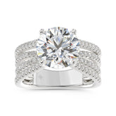 14K WHITE GOLD 3 1/2CT ROUND DIAMOND LADIES RING (CENTER STONE ROUND DIAMOND 3CT)
