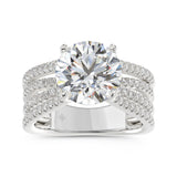 14K WHITE GOLD 3 1/2CT ROUND DIAMOND LADIES RING (CENTER STONE ROUND DIAMOND 3CT)