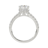 LADIES RING 2 1/2CT ROUND/PEAR/DIAMOND 14K WHITE GOLD