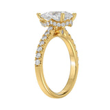 LADIES RING 2 1/2CT ROUND/PEAR/DIAMOND 14K YELLOW GOLD