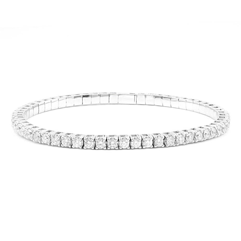 LADIES BANGLE 5CT ROUND DIAMOND 14K WHITE GOLD
