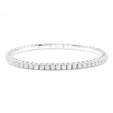 LADIES BANGLE 5CT ROUND DIAMOND 14K WHITE GOLD