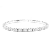 LADIES BANGLE 5CT ROUND DIAMOND 14K WHITE GOLD