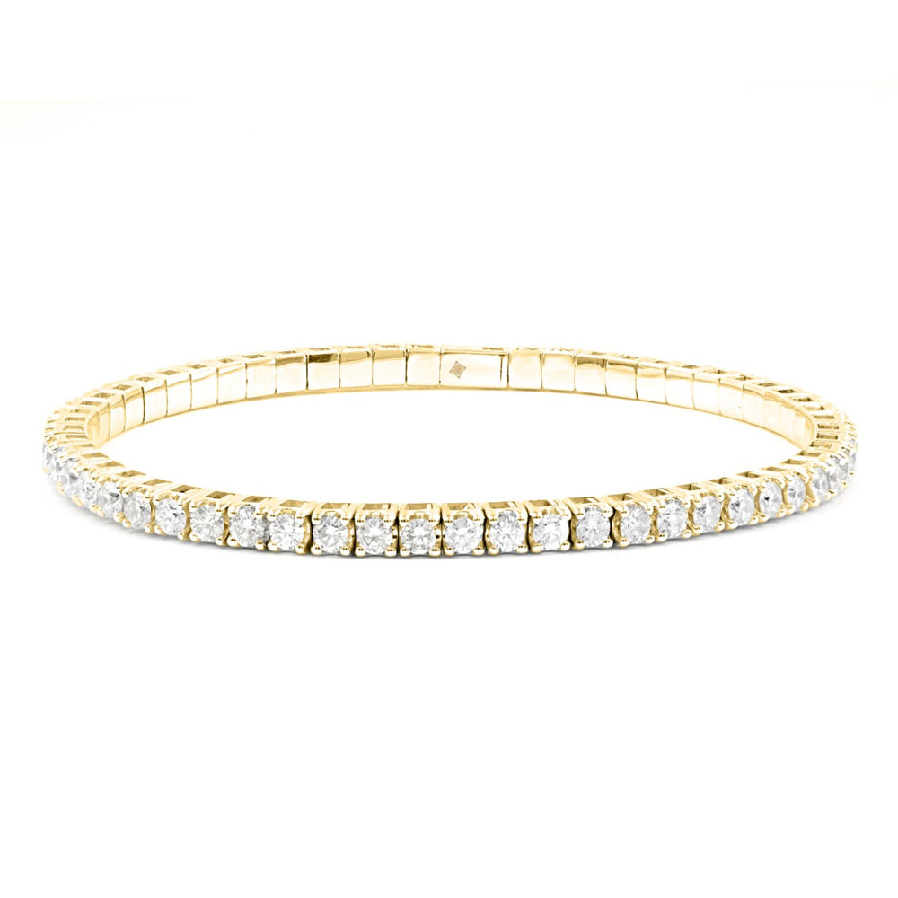 LADIES BANGLE 5CT ROUND DIAMOND 14K YELLOW GOLD