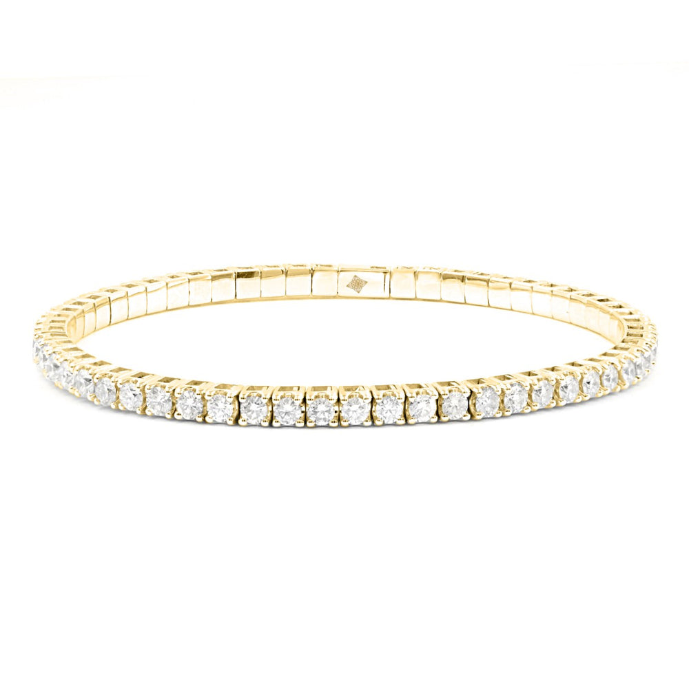 LADIES BANGLE 4CT ROUND DIAMOND 14K YELLOW GOLD