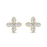 LADIES EARRINGS 1CT MARQUISE DIAMOND 14K YELLOW GOLD