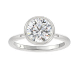 LADIES SOLITAIRE RING 3CT ROUND DIAMOND 14K WHITE GOLD (CENTER STONE ROUND DIAMOND 3CT )