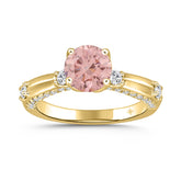 LADIES RING 2CT ROUND DIAMOND 14K YELLOW GOLD (CENTER STONE ROUND DIAMOND 1 1/2CT )