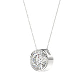 LADIES SOLITAIRE PENDANT 2CT ROUND DIAMOND 14K WHITE GOLD
