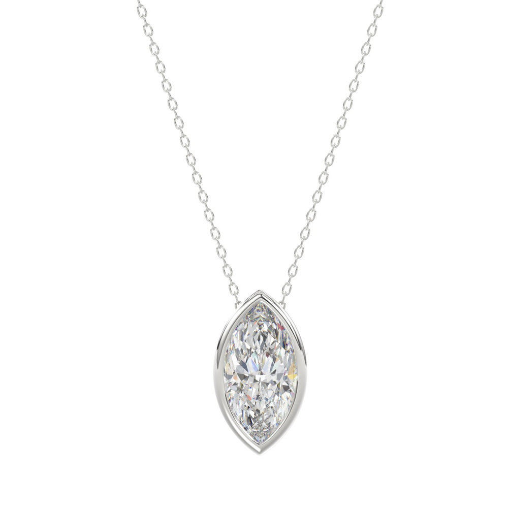 LADIES SOLITAIRE PENDANT 2CT MARQUISE DIAMOND 14K WHITE GOLD