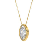 LADIES SOLITAIRE PENDANT 3CT MARQUISE DIAMOND 14K YELLOW GOLD