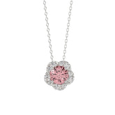 LADIES PENDANT 1CT ROUND DIAMOND 14K WHITE GOLD WITH CHAIN (CENTER STONE ROUND DIAMOND 3/4CT )