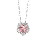 LADIES PENDANT 1CT ROUND DIAMOND 14K WHITE GOLD WITH CHAIN (CENTER STONE ROUND DIAMOND 3/4CT )