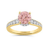 LADIES RING 2CT ROUND DIAMOND 14K YELLOW GOLD (CENTER STONE ROUND DIAMOND 1 1/2CT )