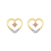 LADIES EARRINGS 1/3CT ROUND DIAMOND 14K YELLOW GOLD (CENTER STONE ROUND DIAMOND 1/6CT )