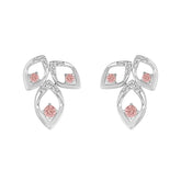 LADIES EARRINGS 1/2CT ROUND DIAMOND 14K WHITE GOLD (CENTER STONE ROUND DIAMOND 1/3CT )