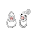 LADIES EARRINGS 1/3CT ROUND DIAMOND 14K WHITE GOLD (CENTER STONE ROUND DIAMOND 1/5CT )
