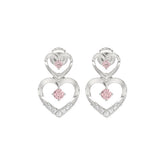 LADIES EARRINGS 1/2CT ROUND DIAMOND 14K WHITE GOLD