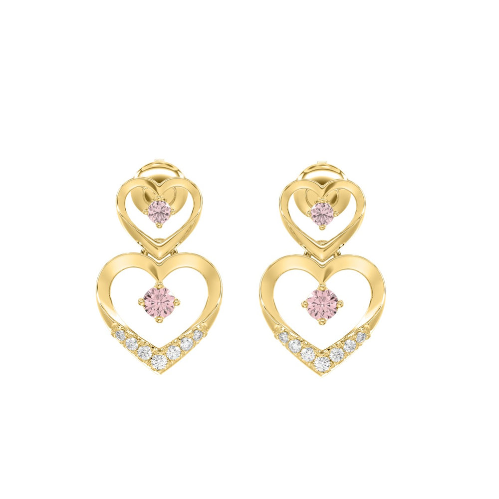 LADIES EARRINGS 1/2CT ROUND DIAMOND 14K YELLOW GOLD