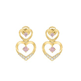 LADIES EARRINGS 1/2CT ROUND DIAMOND 14K YELLOW GOLD