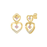 LADIES EARRINGS 1/2CT ROUND DIAMOND 14K YELLOW GOLD