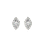 LADIES SOLITAIRE EARRINGS 1CT MARQUISE DIAMOND 14K WHITE GOLD
