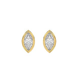 LADIES SOLITAIRE EARRINGS 1CT MARQUISE DIAMOND 14K YELLOW GOLD