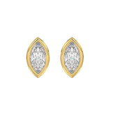 LADIES SOLITAIRE EARRINGS 3CT MARQUISE DIAMOND 14K YELLOW GOLD