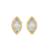 LADIES SOLITAIRE EARRINGS 3CT MARQUISE DIAMOND 14K YELLOW GOLD
