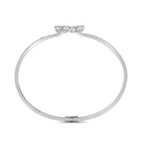 LADIES BANGLE 1 1/2CT ROUND/PEAR DIAMOND 14K WHITE GOLD
