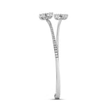 LADIES BANGLE 1 1/2CT ROUND/PEAR DIAMOND 14K WHITE GOLD
