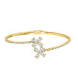 LADIES BANGLE 1 1/2CT ROUND/PEAR DIAMOND 14K YELLOW GOLD