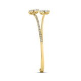 LADIES BANGLE 1 1/2CT ROUND/PEAR DIAMOND 14K YELLOW GOLD