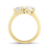 LADIES RING 2CT ROUND/PEAR DIAMOND 14K YELLOW GOLD