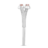 LADIES BANGLE 3CT ROUND/PEAR DIAMOND 14K WHITE GOLD (CENTER STONE PEAR DIAMOND 1/2CT )