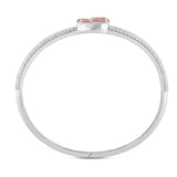 LADIES BANGLE 3CT ROUND/PEAR DIAMOND 14K WHITE GOLD (CENTER STONE PEAR DIAMOND 1/2CT )