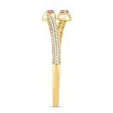 LADIES BANGLE 3CT ROUND/PEAR DIAMOND 14K YELLOW GOLD (CENTER STONE PEAR DIAMOND 1/2CT )