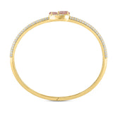LADIES BANGLE 3CT ROUND/PEAR DIAMOND 14K YELLOW GOLD (CENTER STONE PEAR DIAMOND 1/2CT )