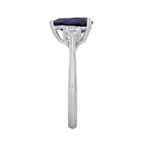 LADIES RING 2 1/6CT PEAR DIAMOND 14K WHITE GOLD (CENTER STONE SAPPHIRE PEAR DIAMOND 1 3/4CT )