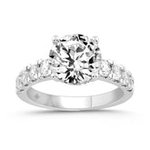 LADIES RING 4CT ROUND DIAMOND 14K WHITE GOLD (CENTER STONE ROUND DIAMOND 3CT )