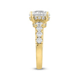 LADIES RING 4CT ROUND DIAMOND 14K YELLOW GOLD (CENTER STONE ROUND DIAMOND 3CT )