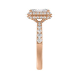 LADIES RING 4.00CT ROUND/EMERALD DIAMOND 14K ROSE GOLD (CENTER STONE EMERALD DIAMOND 3.00CT)