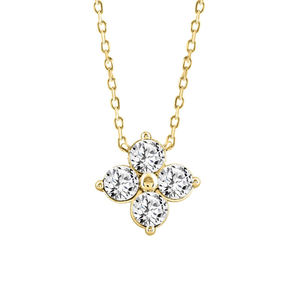 LADIES PENDANT 1CT ROUND DIAMOND 14K YELLOW GOLD