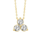 LADIES NECKLACE 1CT ROUND DIAMOND 14K YELLOW GOLD WITH CHAIN