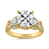 LADIES RING 4CT ROUND/CUSHION DIAMOND 14K YELLOW GOLD (CENTER STONE CUSHION DIAMOND 3CT )