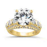 14K YELLOW GOLD 4 1/2CT ROUND DIAMOND LADIES RING (CENTER STONE ROUND DIAMOND 3CT)