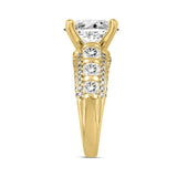 14K YELLOW GOLD 4 1/2CT ROUND DIAMOND LADIES RING (CENTER STONE ROUND DIAMOND 3CT)