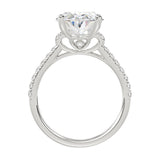14K WHITE GOLD 4 1/2CT ROUND/OVAL DIAMOND LADIES BRIDAL SET (CENTER STONE OVAL DIAMOND 4.00CT)