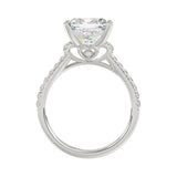 14K WHITE GOLD 4 1/2CT ROUND/CUSHION DIAMOND LADIES BRIDAL SET (CENTER STONE CUSHION DIAMOND 4.00CT)